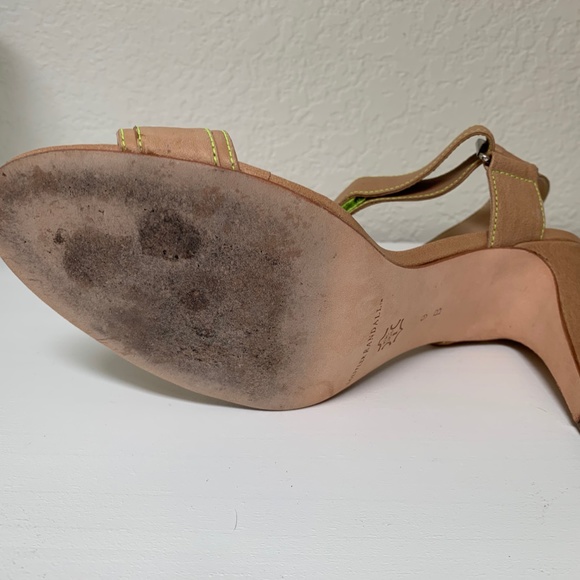 Loeffler Randall tan leather heeled sandals 9 - Picture 6 of 7